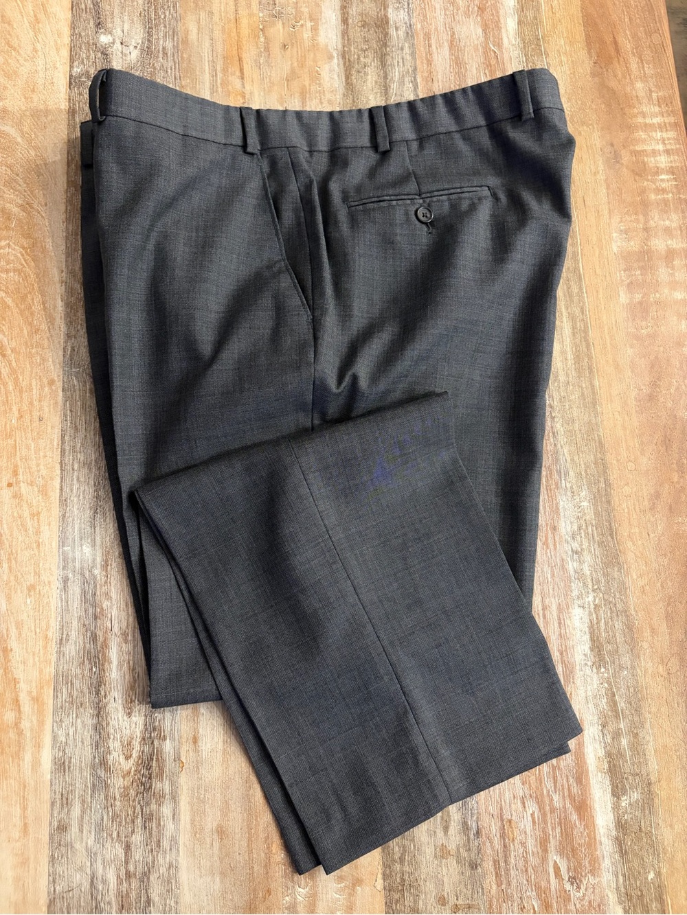 Ralph Lauren 100% Wool Dress Pants 40 Waist 30 Length Grey Flat Front 40X30